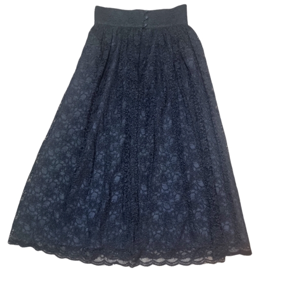 Laura Ashley black lace design skirt UK 14 - Picture 3 of 5